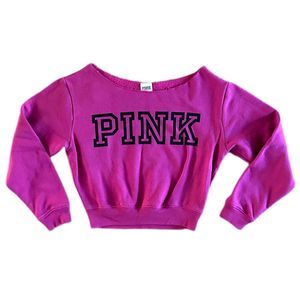 Victoria's Secret PINK Graphic Off The Shoulder Sweater Women's Size XS